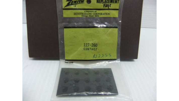 Zenith 127-260 replacement rubber keypad for remote control .